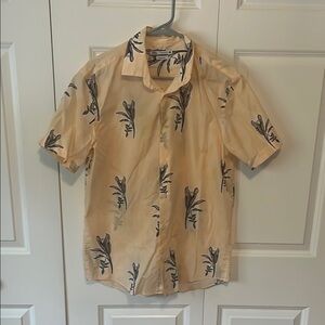 Floral Print Men's Shirt - Cream